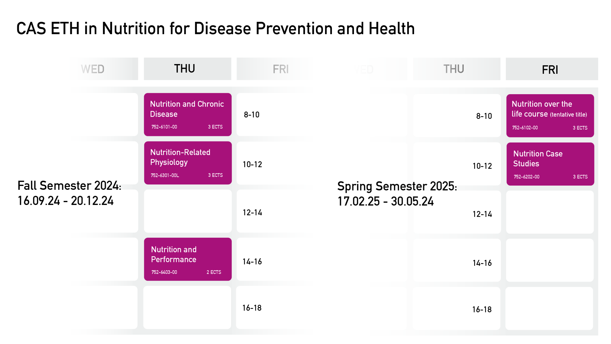 Timetable CAS